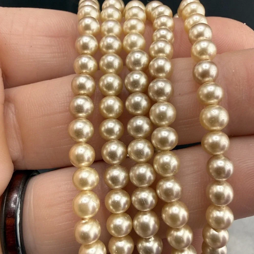 Vintage Faux‎ Pearl Bracelet  Rhinestone Silver Tone 7